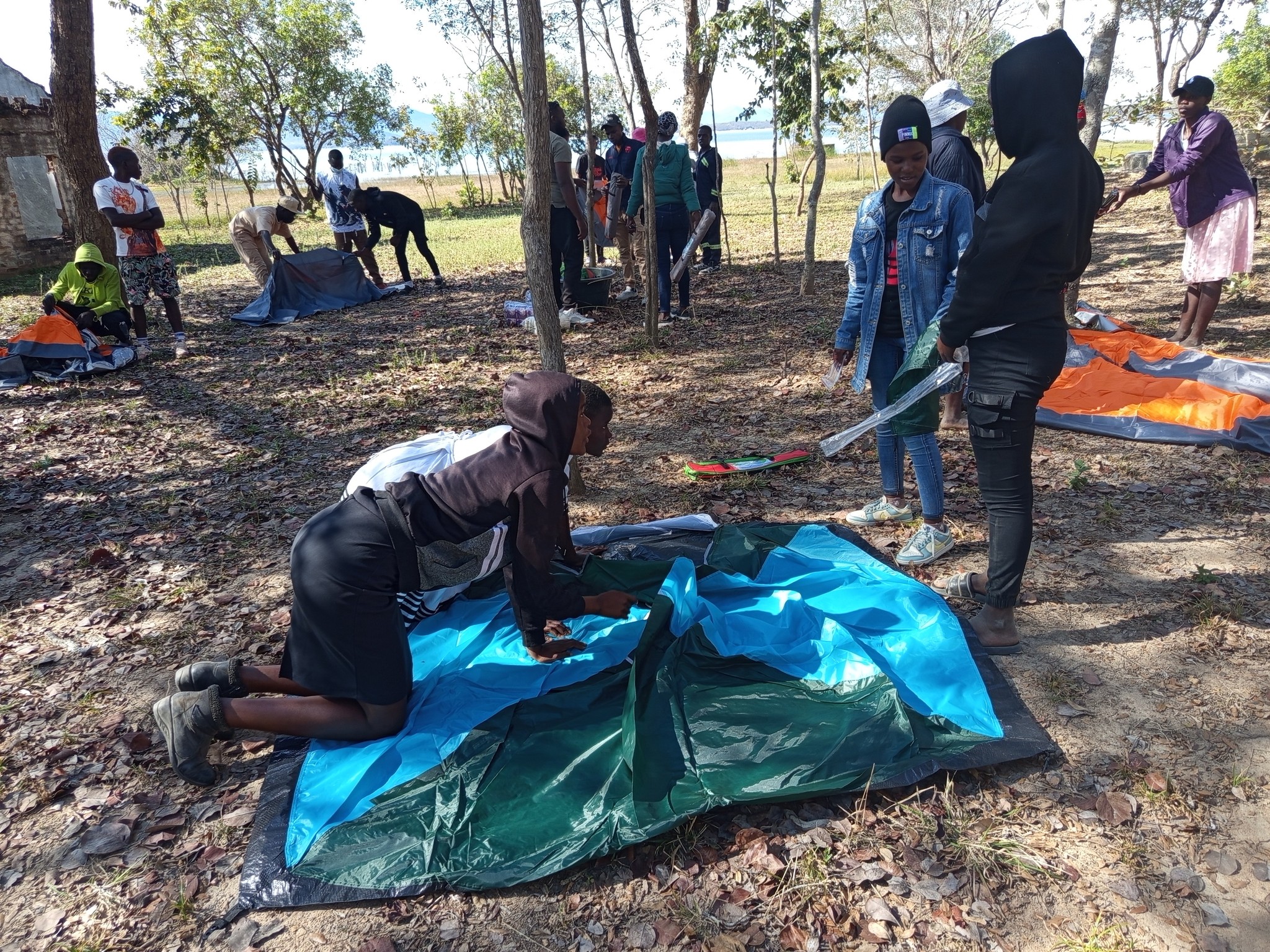 Setting up camp accommodation
