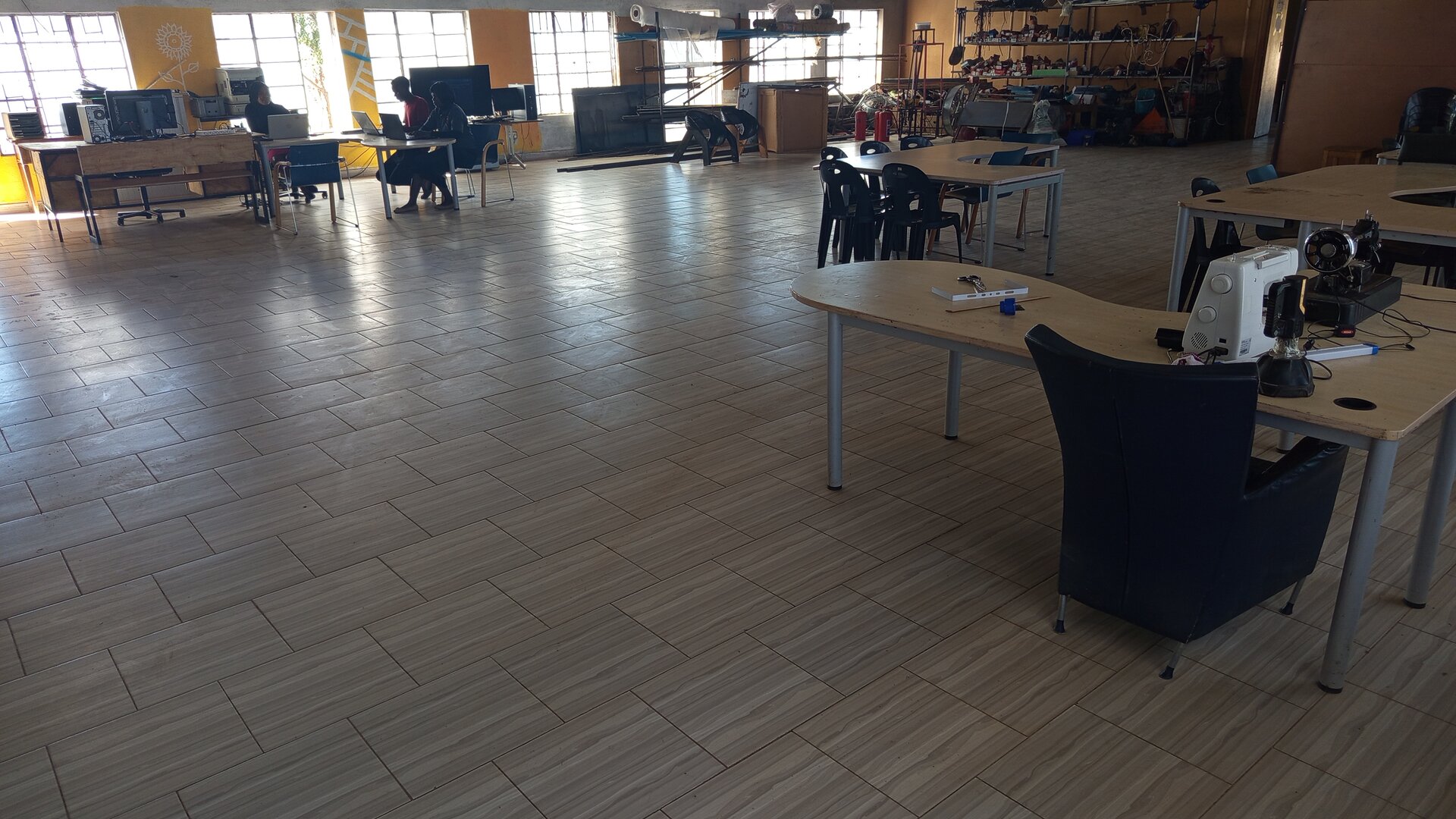 Interior workshop space with equipment